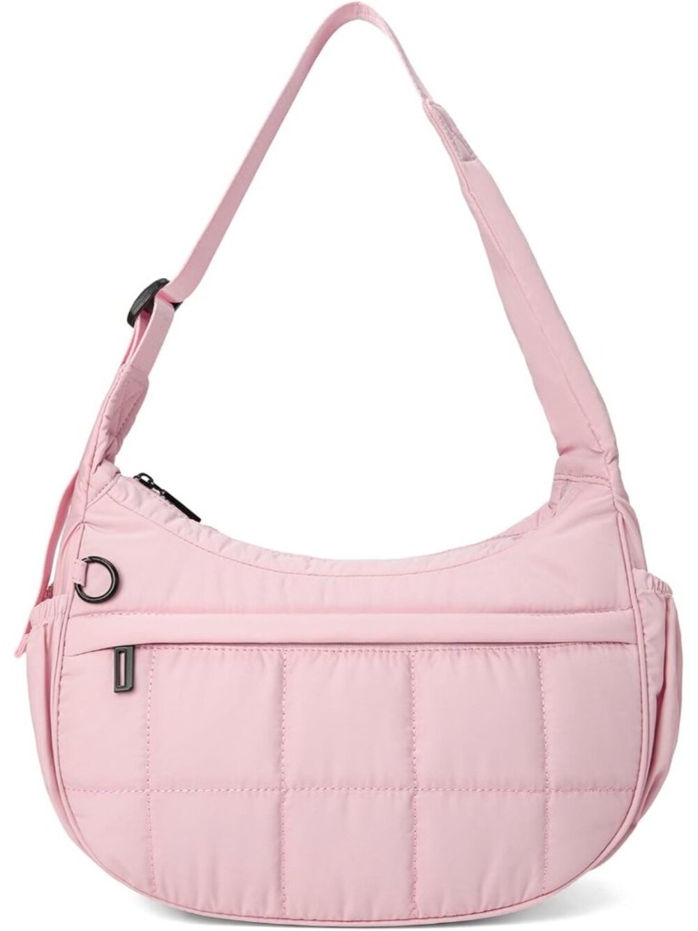 Puffer Crescent Bag for Women, Quilted Crossbody Purse Lightweight Waterproof Sh